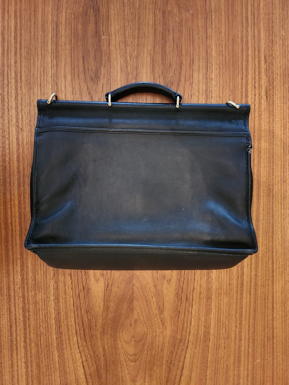 Vintage Coach Beekman Bag Black Leather With Brass Hardware, 90s Era, Flaws - Picture 3 of 12